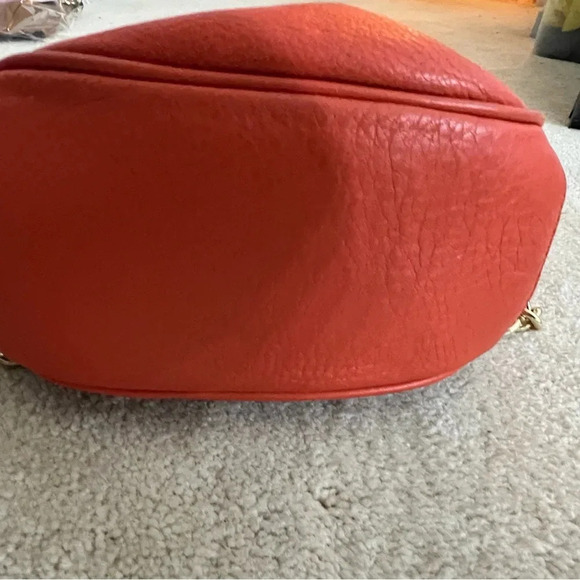 Emma Fox Leather Crossbody Gold Chain Toggle Purse Bag  Red - Picture 2 of 4